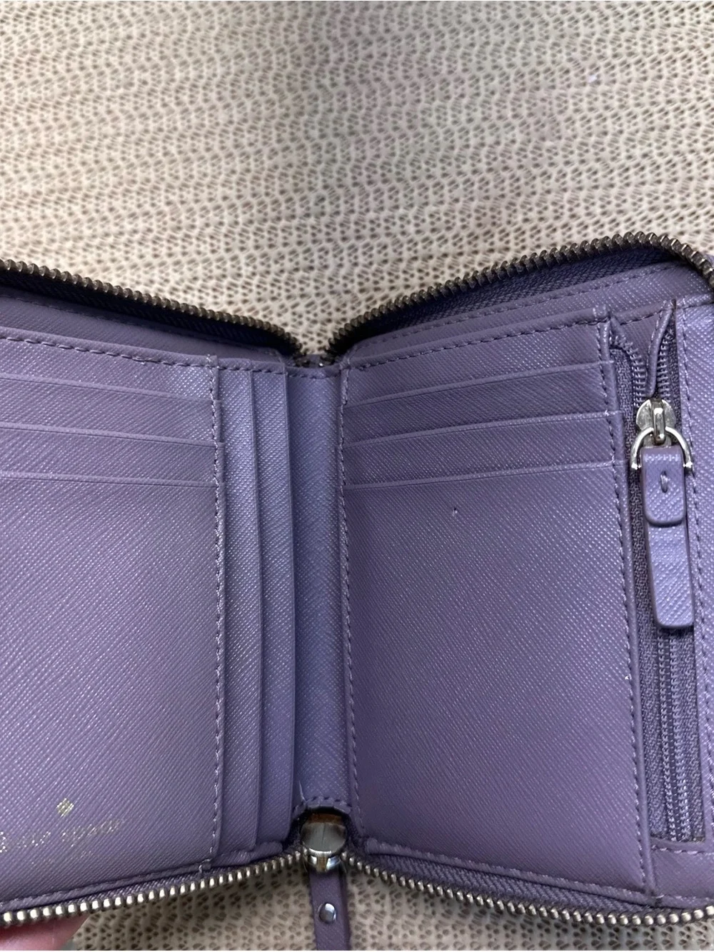 kate spade Lavender Saffiano Zip Around Wallet